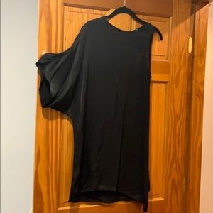 ZARA WOMAN black one shoulder dress